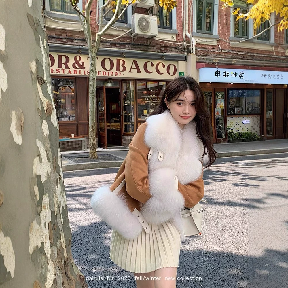 Платье Milan Weekly Winter Explosion Fox Folk Puppет Cotton Cotton Sheep Fur на Permiae Inner Bile Young Elite