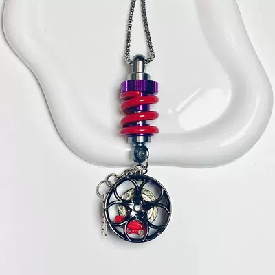 Car hanging | Metal Modified Wheels, Car - purple-shock-absorber-plus-black-and-red-wheels-chain