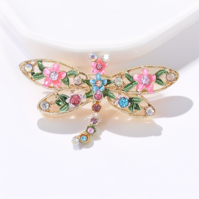 New Multi-Color Retro Multi-Color Oil Dripping Enamel Colorful Dragonfly Brooch for Men and Women, Insect Pin Corsage Jewelry