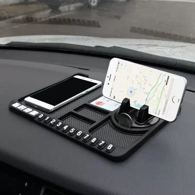 Anti-slip mat Phone Holder, Parking Number Plate - black-opp-bag