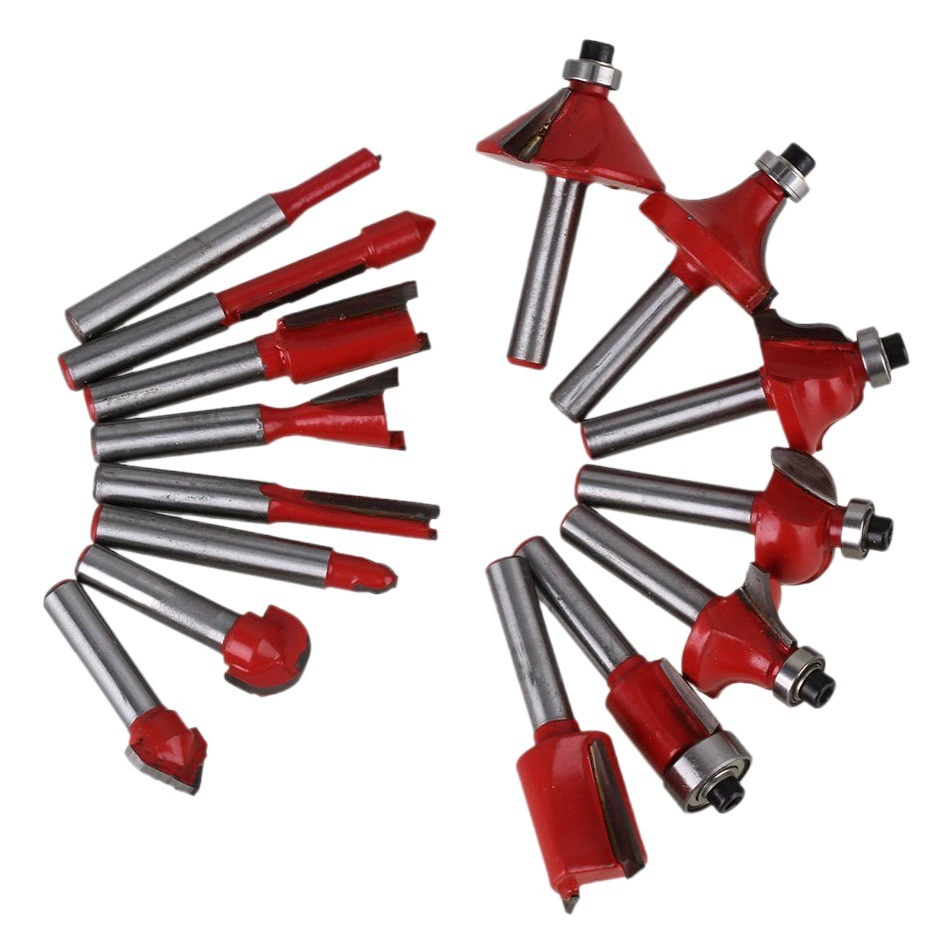 Деревообрабатывающий фрезерный станок костюм комбинированный цветочный нож 12 шт. Костюм 15 шт. Костюм обрезной станок гравировальный станок Деревообработка DIY