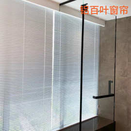 铝百叶免打孔百叶窗帘卫生间浴室厨房厕所窗户铝合金遮光升降卷帘