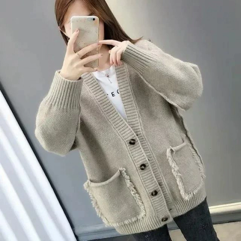 Кардиган, осенняя куртка, свитер, западный стиль, корейский стиль