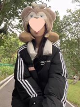 国潮美式条纹棉衣棉服女春夏新款学生宽松情侣加厚棉袄外套潮
