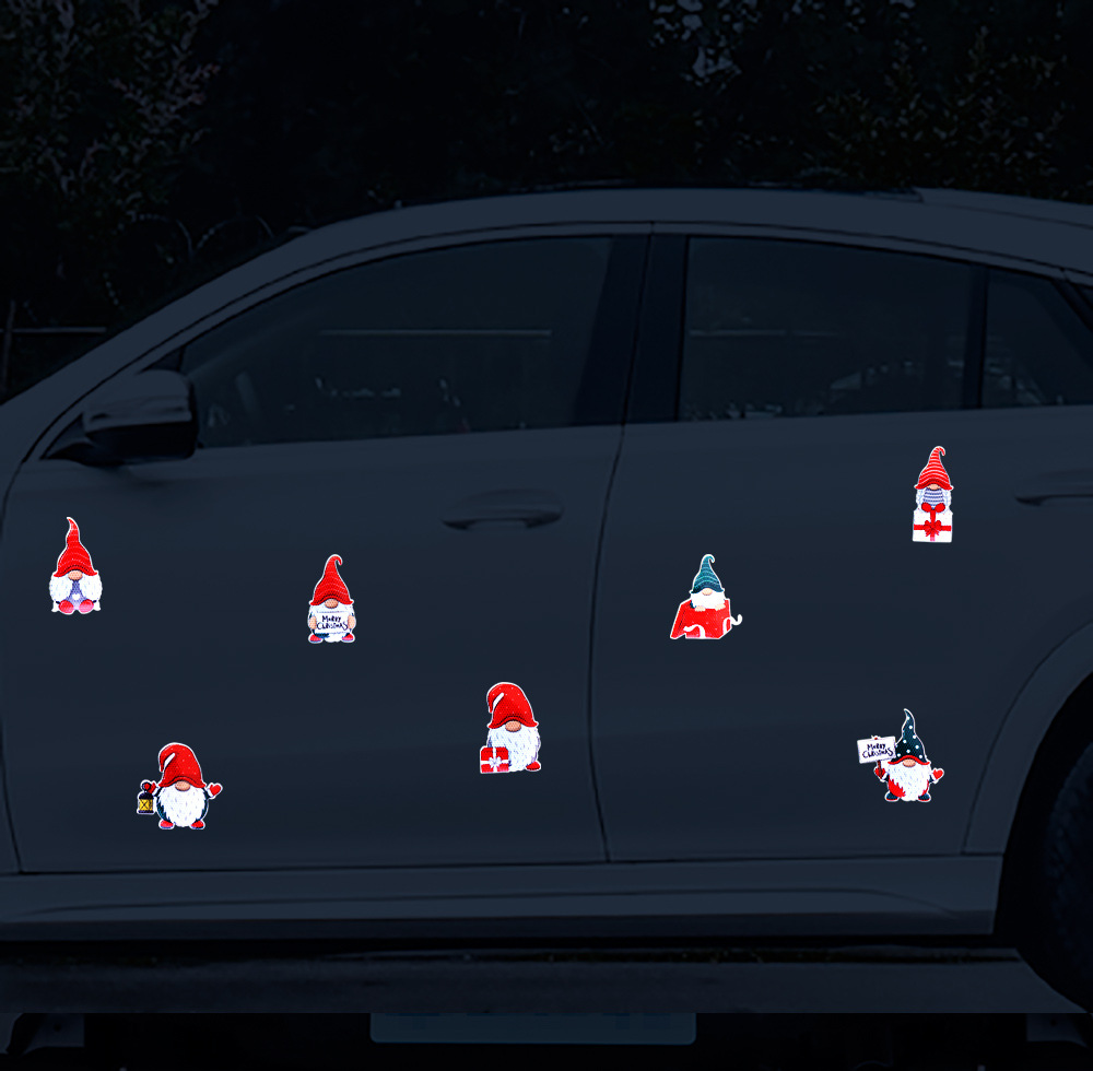 Navidad Moda Papá Noel Bulbo Alce Pvc Pegatinas De Ventana De Coche display picture 4