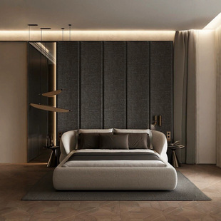 Italian Minimalist Double Fabric Bed Clip Butterfly Bed Master Bedroom 1.8m French Cream Hug Bed Comfortable