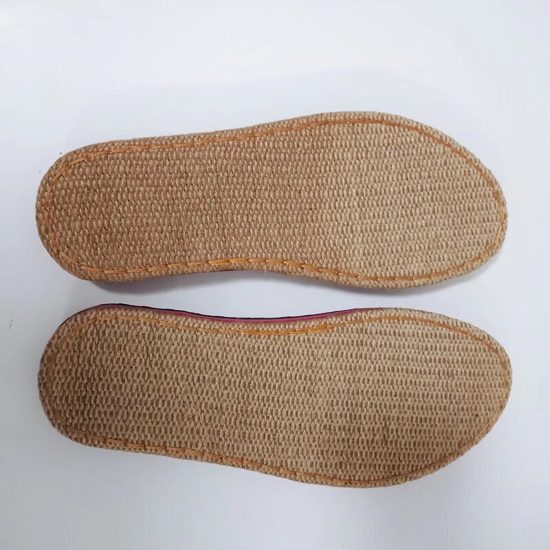 Ruziniu summer linen sole rubber grip linen sandals factory wholesale flat wedge heel breathable sole