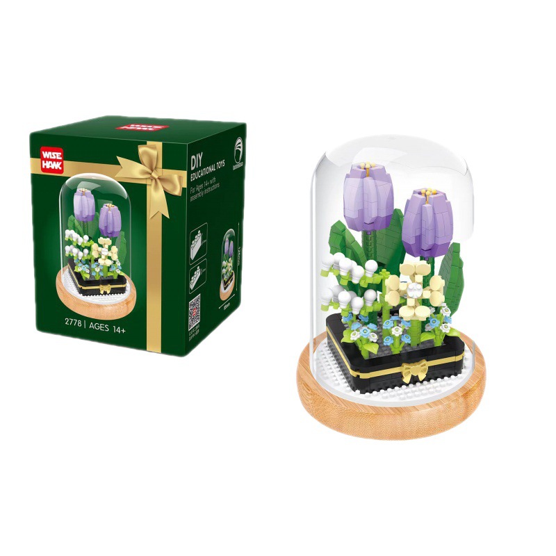 Bloque de construcción flor regalo de vacaciones Día del maestro Día de la madre asamblea al por mayor Día de la mujer recomendar bloque de construcción juguete regalo de niña