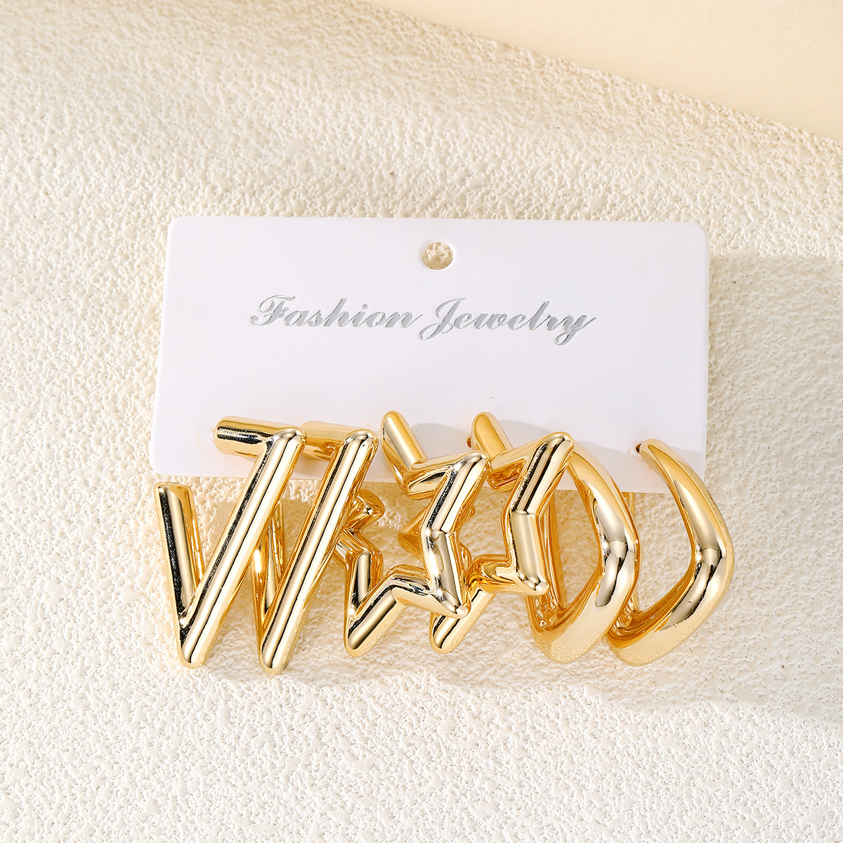 Triangle, Star, Solid Color Pattern 1 Set Simple Style Triangle Star Solid Color Plating Alloy Earrings