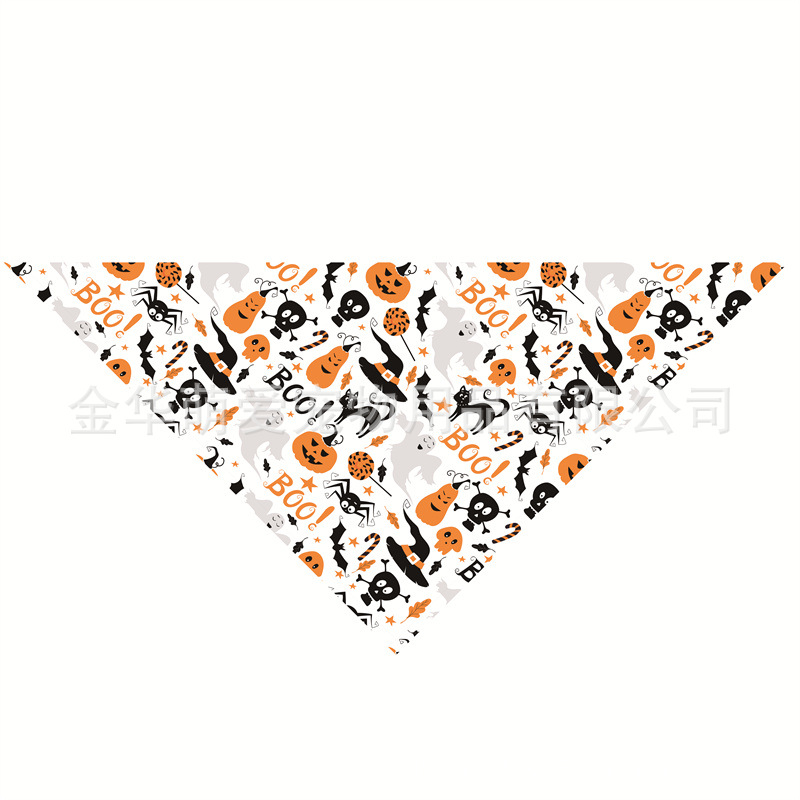 Venta directa de fábrica nueva toalla de saliva para mascotas de Halloween toalla triangular para mascotas babero para perros toalla de saliva para perros puede hacer pedidos