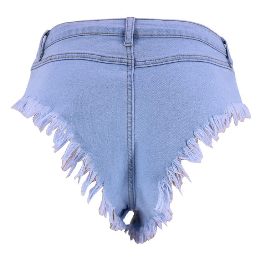 Short de Mezclilla de Algodón con Cintura Baja y Alto Elástico