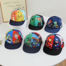 潮酷动漫造型儿童平沿嘻哈帽卡通男宝宝棒球帽户外可爱太阳帽跨境