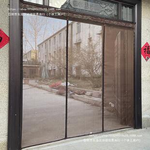 木门防蚊门车库沙门网商铺纱门磁块沙窗门双扇防蝇帘对开纱门帘。-阿里巴巴