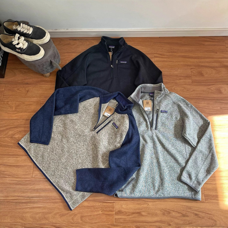 Cross-Border Bata Pata Better Sweater 1/4 Fleece Zip Pullover Knitted Fleece Sweatshirt for Men
