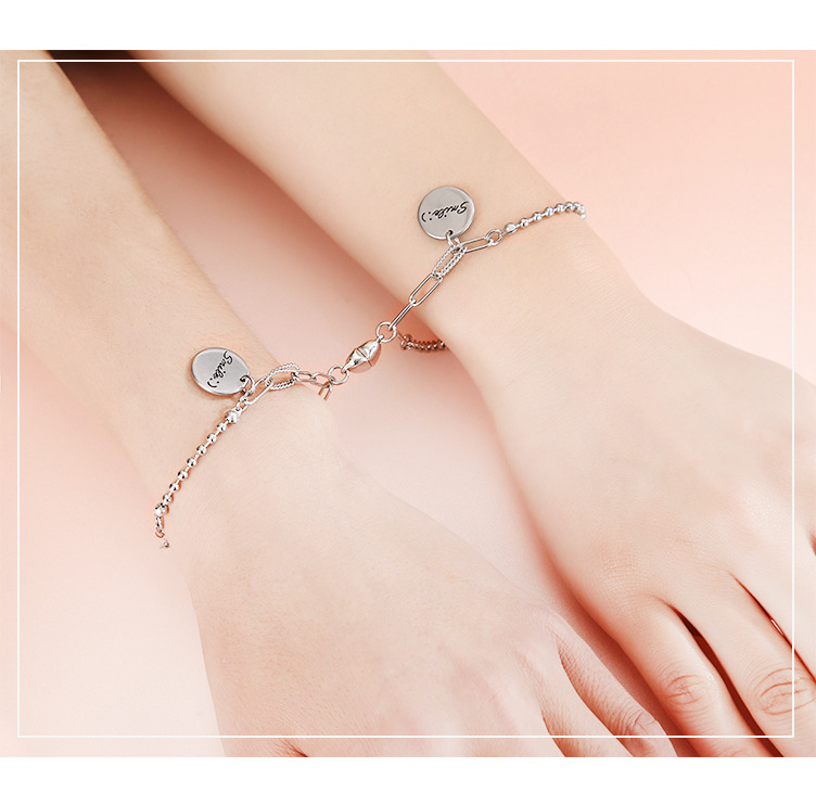 Wholesale Jewelry Stainless Steel Heart Magnet Couple Bracelets Set Nihaojewelry display picture 2