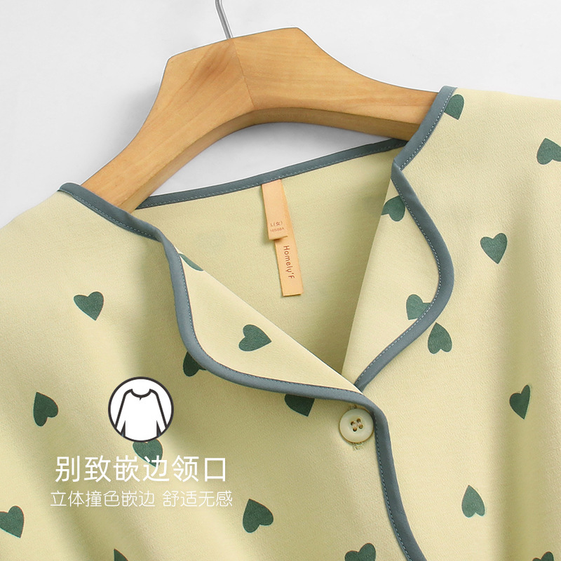 Pijamas de las mujeres de primavera y otoño más tamaño traje de algodón de manga larga ropa para el hogar