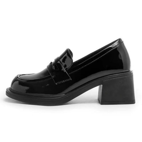 Kurihara Bear Small Leather Shoes Women's Genuine Leather High Heel Loafers 2025 Spring and Autumn New College Style Single-layer Shoes JK Uniform Shoes