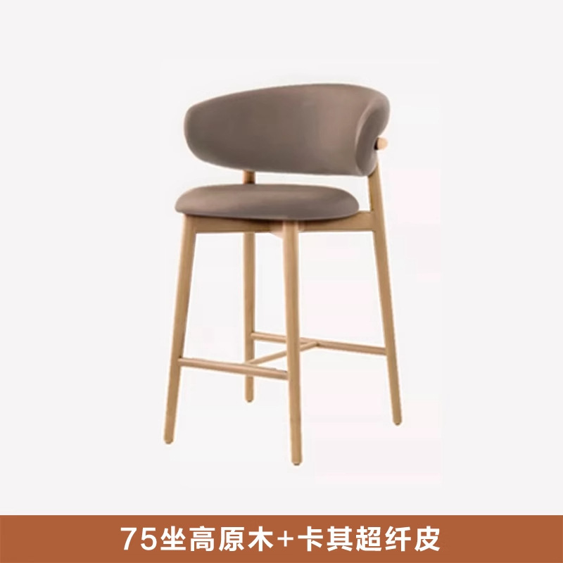 우드 컬러 + 카키색 극세사 가죽 (앉은키 75)