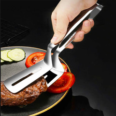 304 Stainless Steel Steak Tongue Fish Skewer Grill Tongue Kitchen Tool Hollow Food Tongue Frying Tongue