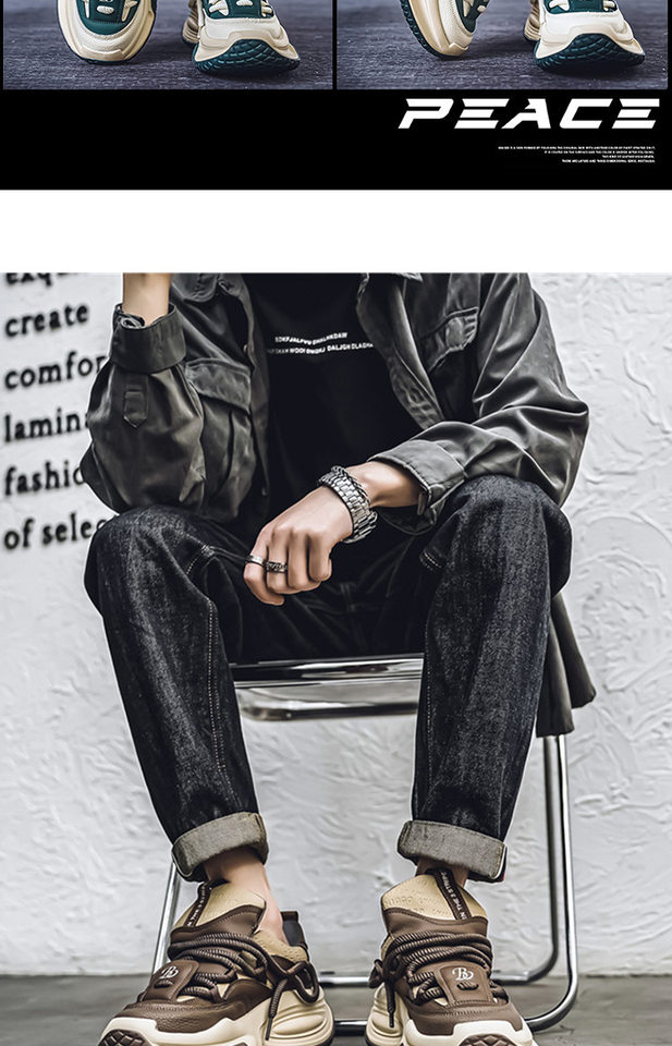 Giày thể thao nam cổ thấp lót lông giữ ấm, đế dày tăng chiều cao, kiểu sneaker dạo phố — X5128- 1m màu xanh lá cây, X5128-1 Kaki, X5128-1 đỏ xanh chi tiết 11
