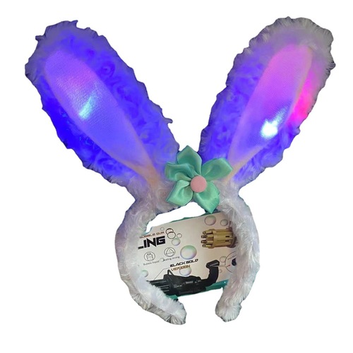 Rabbit Ears Star Dew Hairband Glowing Flashing Light Bow Korean Hairband Korean Style Girls Face Washing Headband