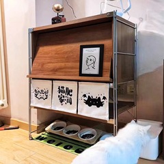 中世スタイルの収納ディスプレイキャビネット本棚床置き壁収納キャビネットローキャビネット手作りディスプレイ棚ソファサイドキャビネット