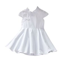 女童连衣裙夏季2021新款中国风盘扣短袖古装白裙子童装洋气大摆裙