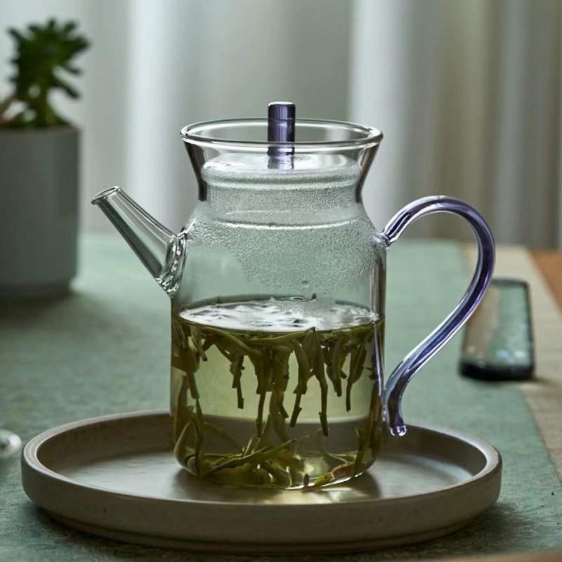 Nuevo estilo de imitación canción olla de vidrio tetera verde resistente al calor tetera fría hogar Kung Fu olla con filtro pequeña flor tetera