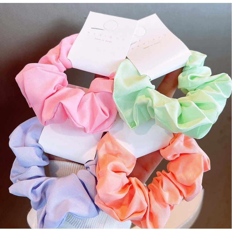 Korean Fluorescent Color Solid Color Hair Scrunchies display picture 18