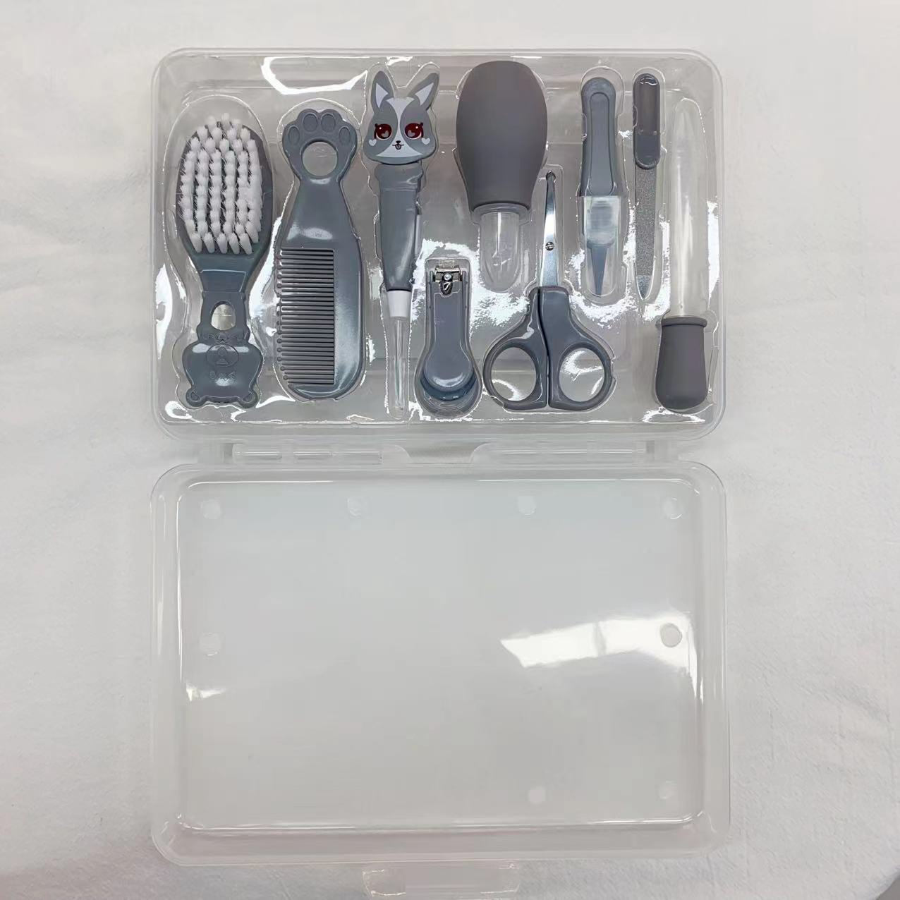 Comercio exterior Juego de cuidado de bebés Cortaúñas para bebés Herramientas de cuidado de cepillos de dientes Peine Cepillo Caja de almacenamiento Juego de 9 piezas image 12