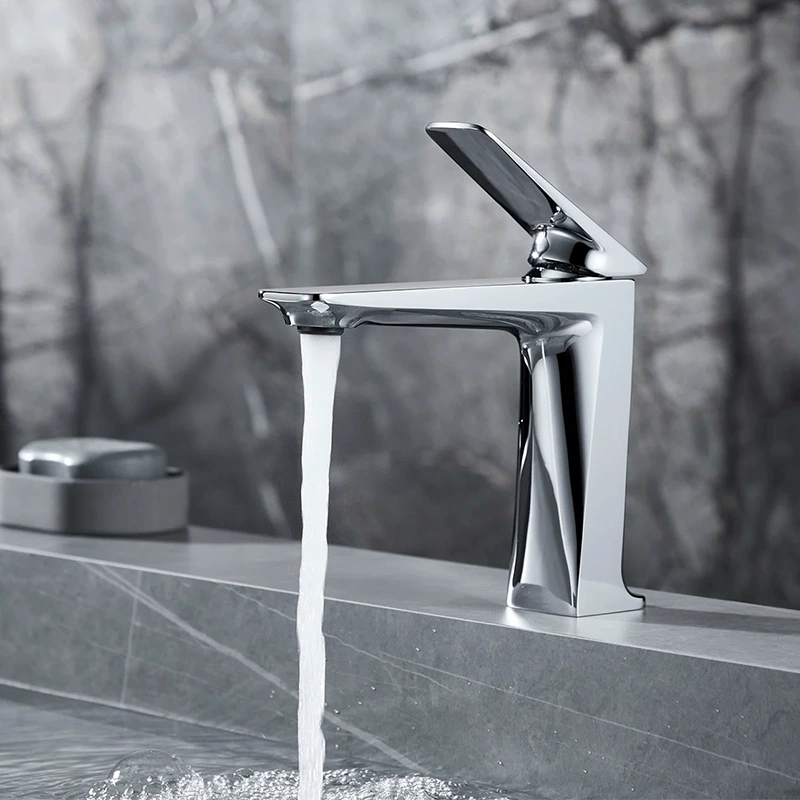 Foreign trade hot selling bathroom pots high -quality hot and hot pull -up guns ash metal under the basin wash pool water faucet