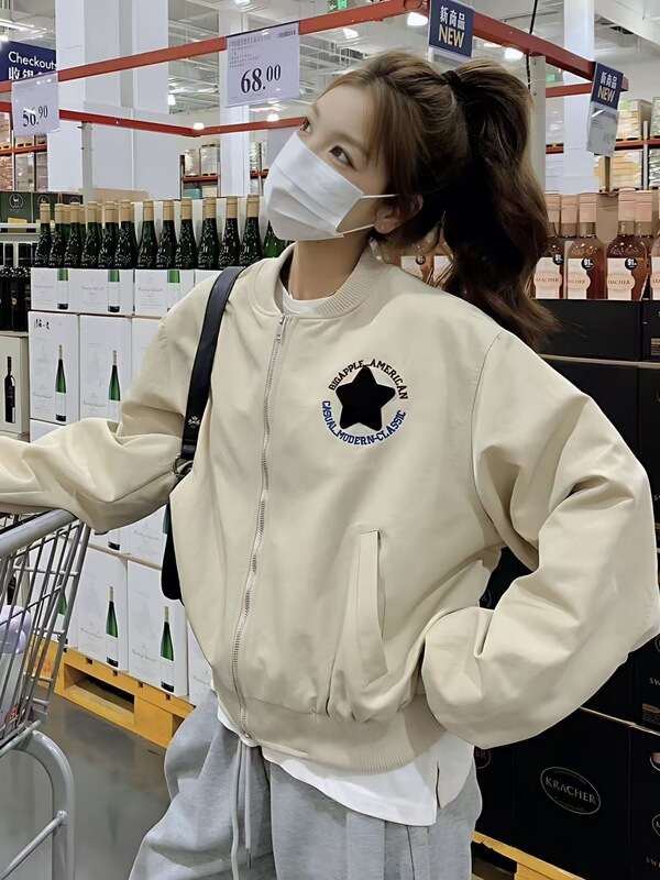 短款立领棒球服外套女2025秋装新款时尚百搭休闲宽松显瘦夹克上衣|undefined
