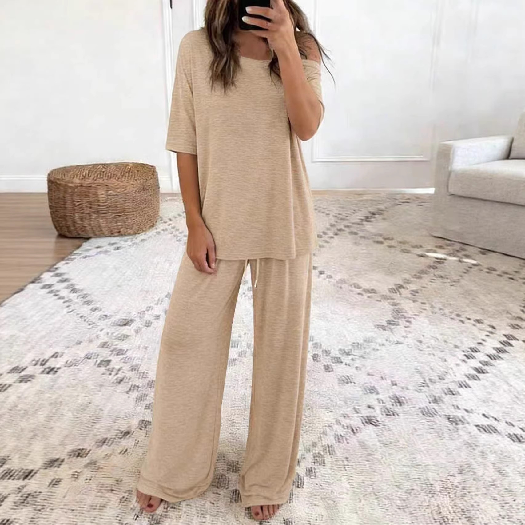 跨境亚马逊欧美外贸女装套装2026夏季temu新款时尚休闲套装简约风