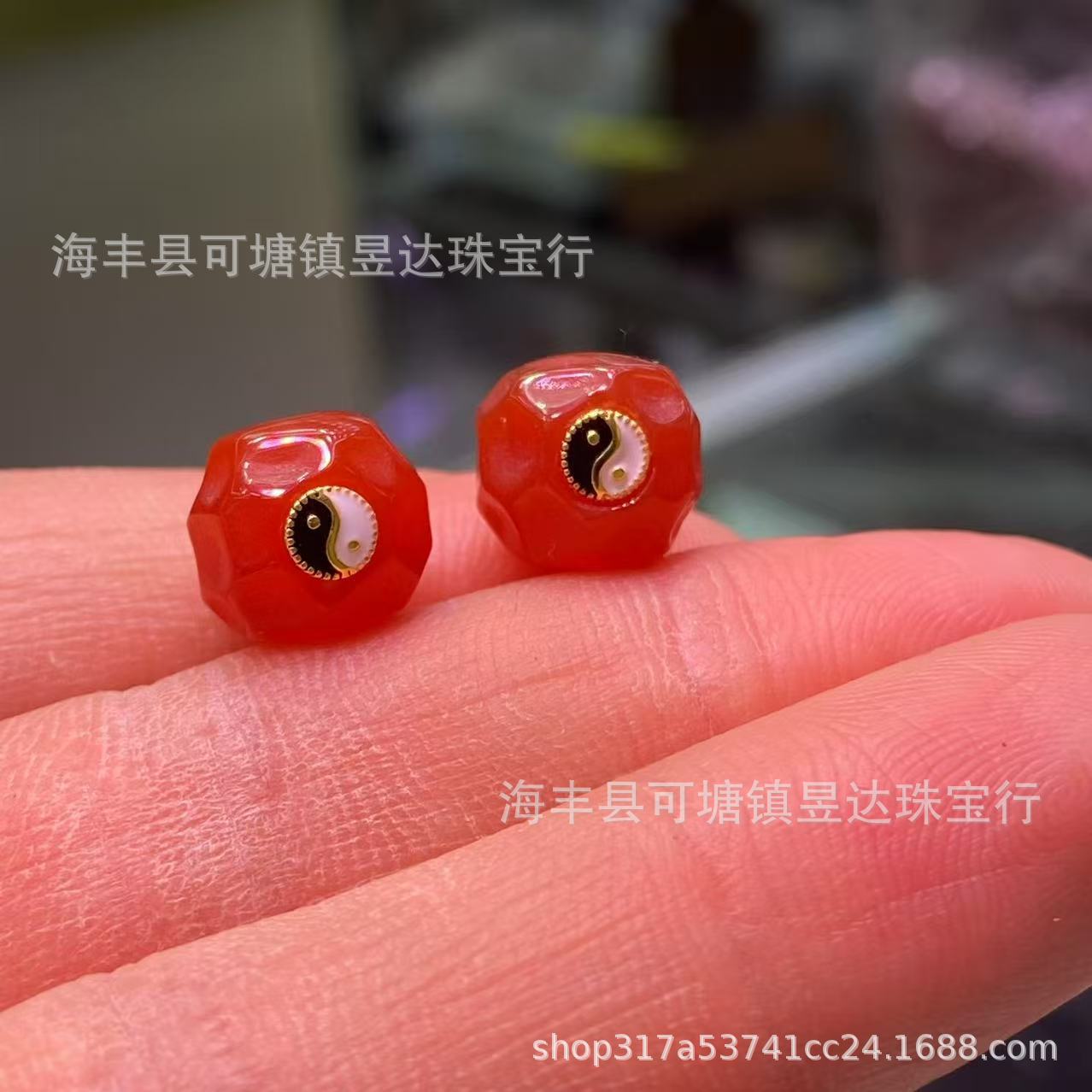 玛瑙老型珠切面太极无相散珠文玩星月菩提手串配珠隔珠配件 文玩