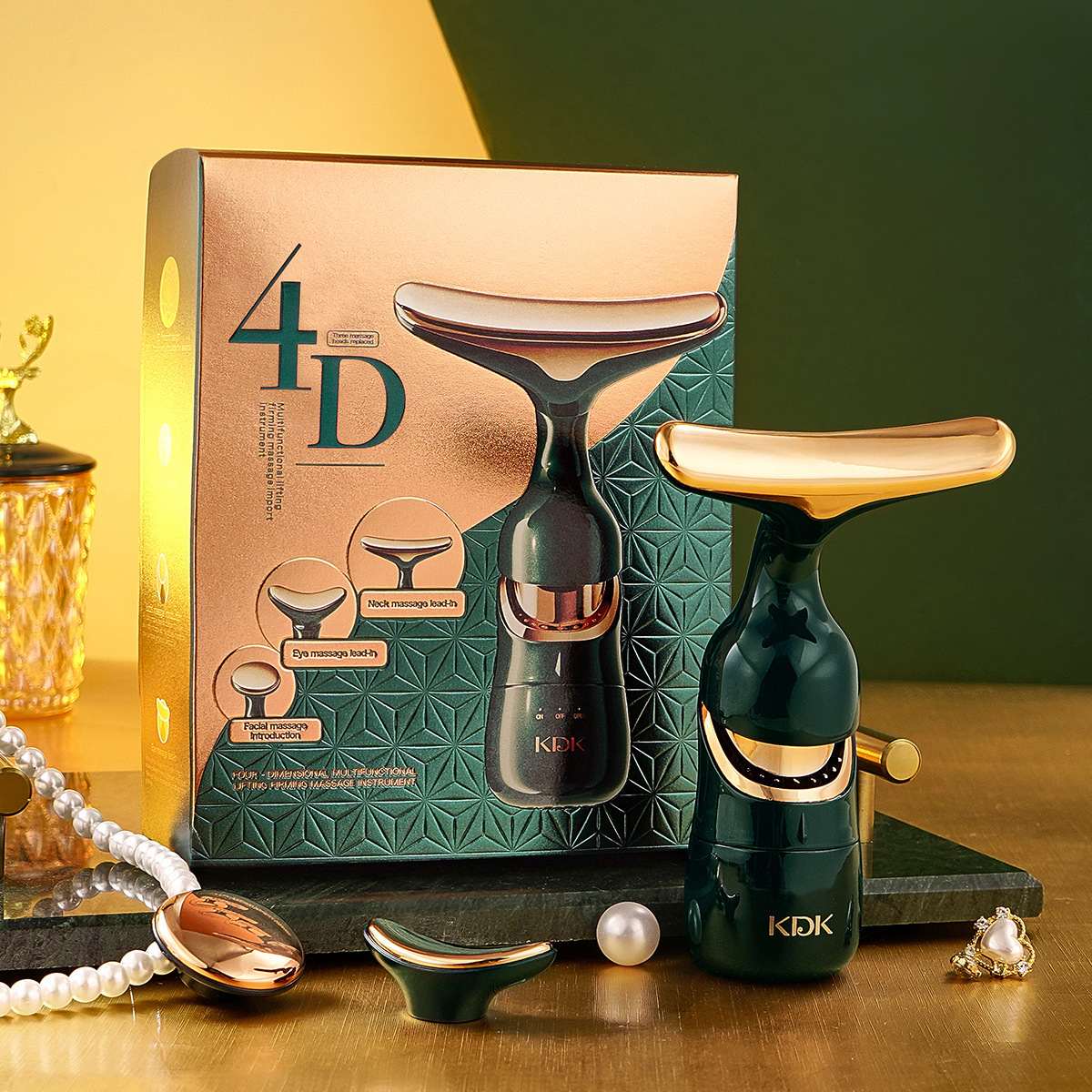 Cross-Border Exclusive Kdk English Four-Dimensional Multi-Functional Lifting and Firming Massage Introduction Device Facial Rejuvenation Beauty Device