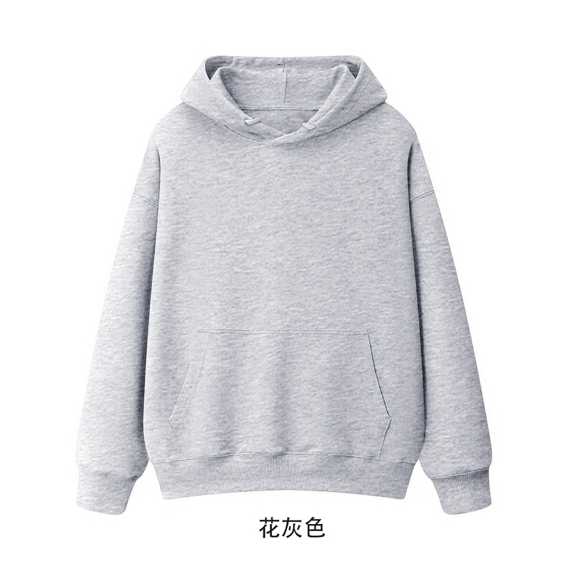Amazon Cross-Border Heavyweight Pure Cotton 320g Loose Fit Drop Shoulder Trendy Brand Unisex Plain Sweatshirt Custom Production
