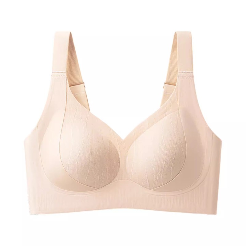 新款一片式无痕收副乳运动美背内衣大胸显小无钢圈少女文胸收副乳|undefined