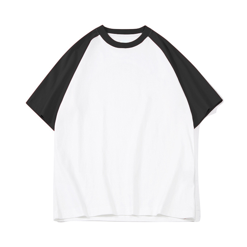 コントラストカラーステッチラグランスリーブ純綿半袖Tシャツカスタム広告文化シャツラウンドネック作業服クラス制服DIYカスタマイズ|undefined