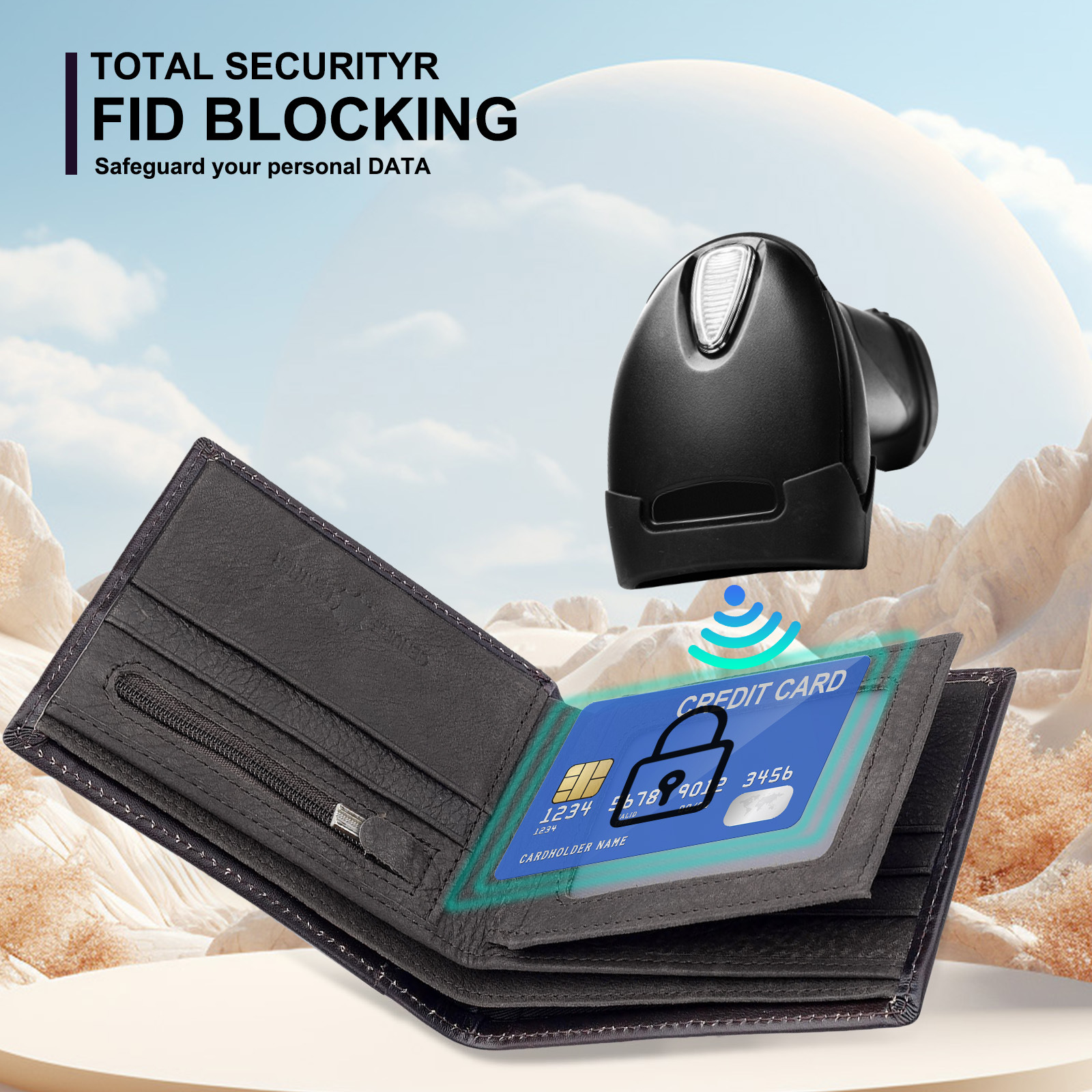 Amazon multi-tarjeta RFID antirrobo cartera de cepillo creativa bandera nacional cartera de hoja de gran capacidad de supermovimiento cartera de negocios