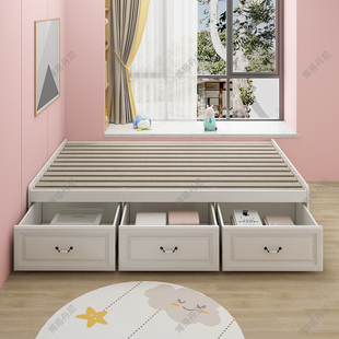 Single Tatami Bed Modern Simple Bedside Bed Small Apartment Multifunctional Storage Bed Japanese Box Drawer Bed