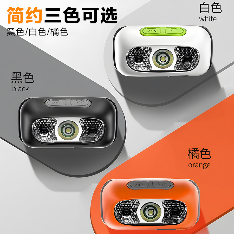 Luz transfronteriza luz ultra brillante inducción faro iluminación montada en la cabeza antorcha de larga duración pesca nocturna carga lámpara de mina