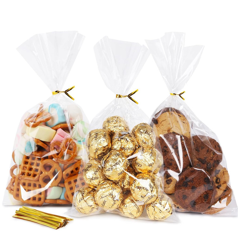 玻璃纸袋透明礼品袋带领带糖果派对礼物毕业饼干面包店爆米花包装