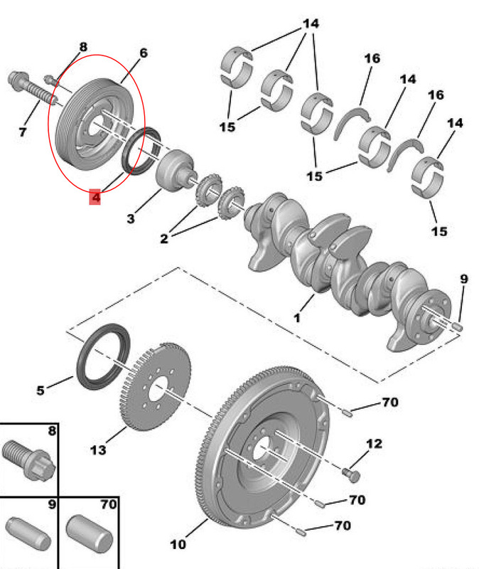 1.6tクランク軸前オイルシール0514c8適用プルーフシトロエンc 5c 6c 4 l3008 408 508ds5ds6|undefined