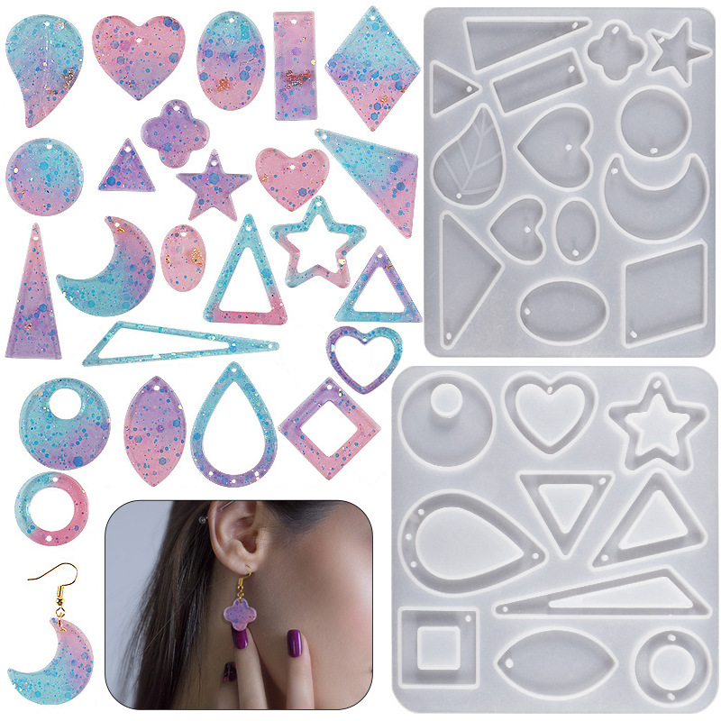 Droplet DIY resin UV glue mirror polish handmade jewelry earring pendant silicone mold original goods