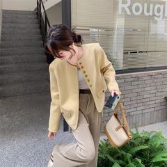 黄色小香风外套女秋季2025新款高级感时髦洋气质感小众设计上衣女