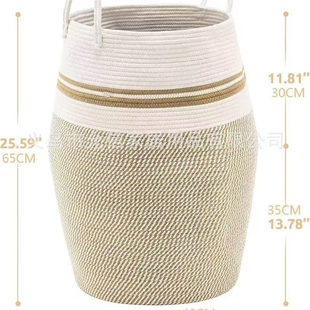 Cesta cuerda algodón ropa sucia organizador lavandería almacenamiento
