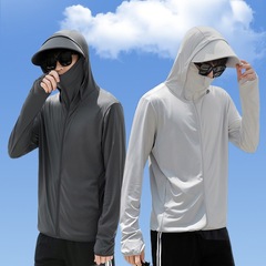夏のアイスシルク日焼け止め服メンズ 2025 新しい抗 UV 日焼け止め服屋外釣りジャケット潮