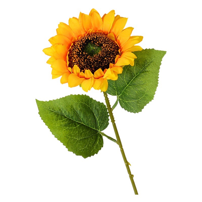 Solo girasol artificial flor artificial al por mayor sala de estar decoración hogar Decoración de la boda al aire libre falsos accesorios de flores