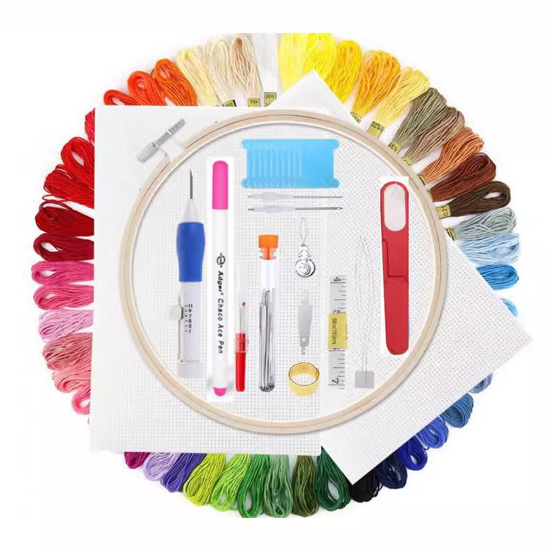 Amazon Embroidery Poke Le suit Russian Embroidery Wire Cross Embroidery Flower Poke Needle Embroidery suit Tool Set Box