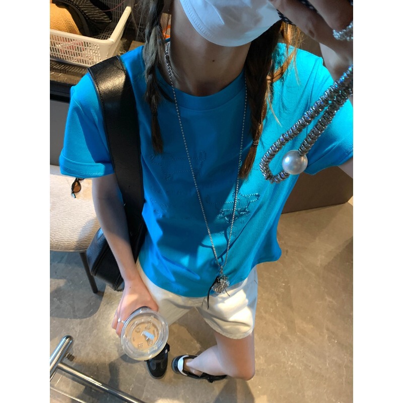 Dachshund Dog Essays Korean Cute Cartoon Embroidery Right Shoulder Slim Round Neck Short Sleeve T-Shirt Mq0621 Dachshund Dog Essays Korean Cute Cartoon Embroidery Right Shoulder Slim Round Neck Short Sleeve T-Shirt Mq0621